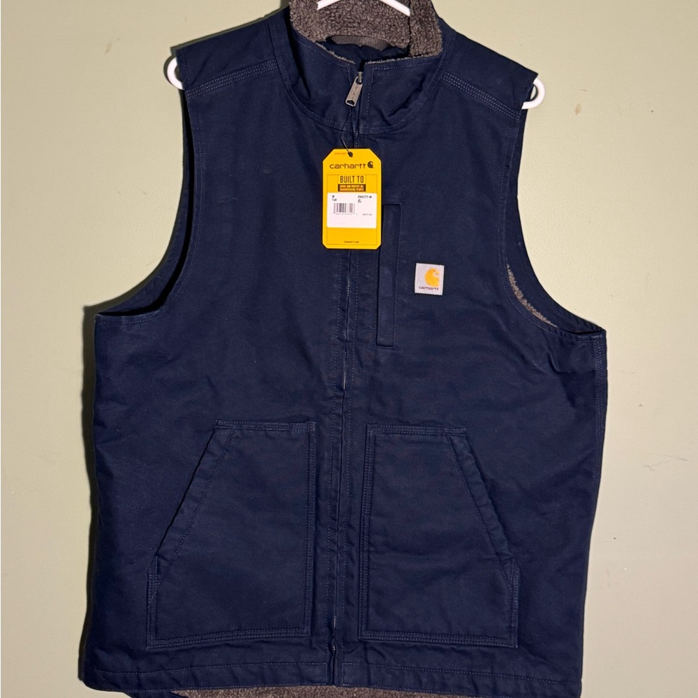Carhartt Men's Sherpa Lined Navy Blue Vest (M-Tall)